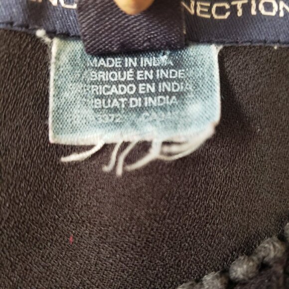 French Connection Lace Dress Womens Size 6 Black Floral Embroidery Boho Coquette - Picture 4 of 16